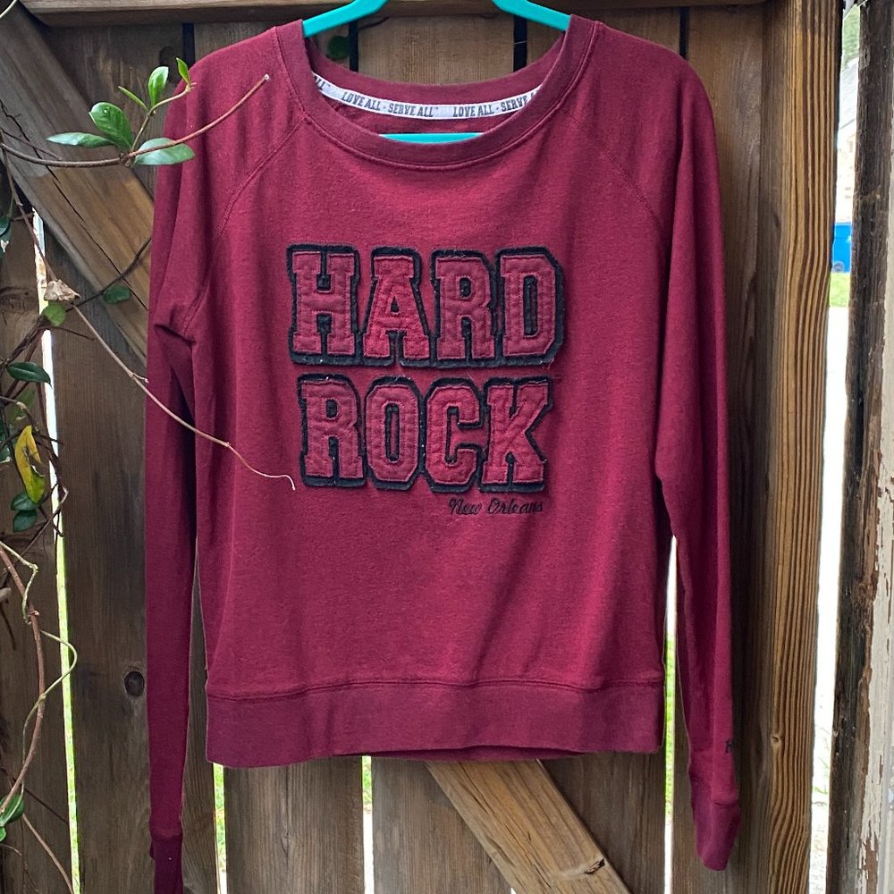 Hard Rock Block Letters Pullover Sweatshirt Large - Picture 1 of 4